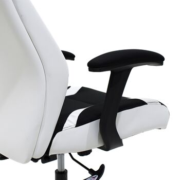 Chaise de bureau de direction Momentum Bucket pakoworld avec tissu résille noir et pu blanc 4