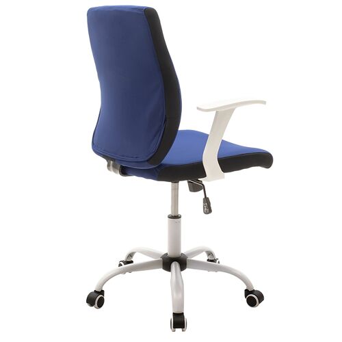 Labor office armchair Memory pakoworld metal with fabric blue-white colour