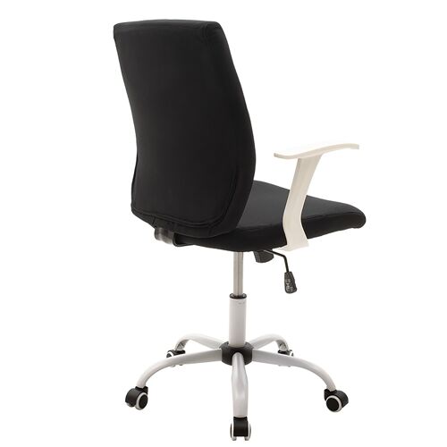 Labor office armchair Memory pakoworld metal with fabric black-white colour