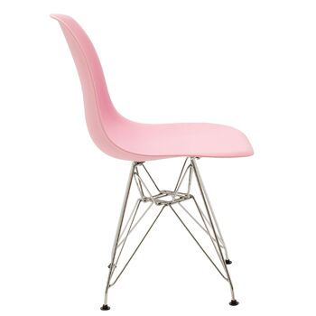 Chaise Adelle pakoworld PP rose-inox pied 2