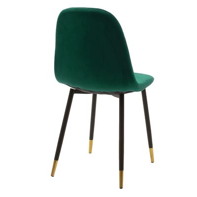 Sila pakoworld chaise velours vert-pieds noir-or