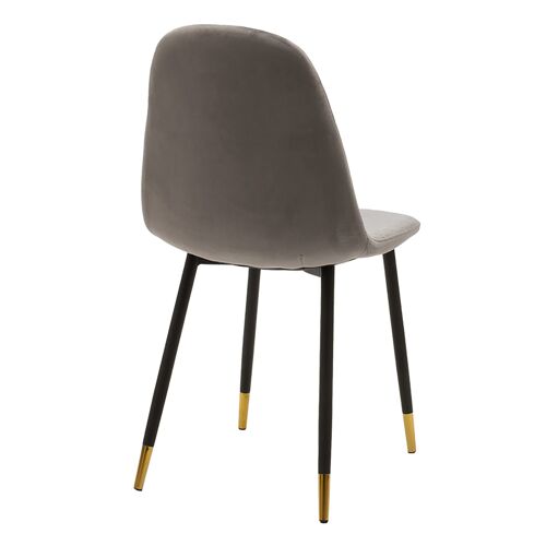 Sila pakoworld velvet chair gray-legs black-gold