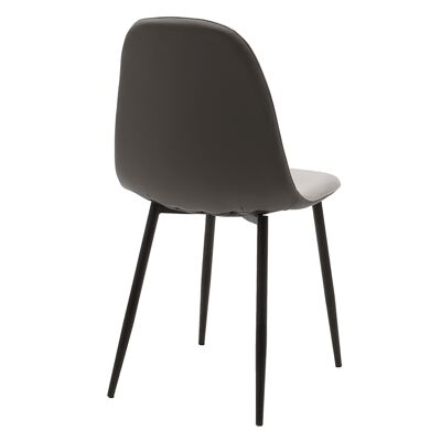 Chair Naomi pakoworld velvet-PU gray-legs black