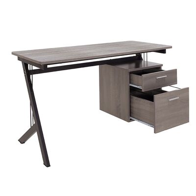 Workman pakoworld MDF desk color gray brown-black 130x60x76cm