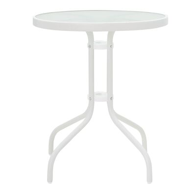 Watson pakoworld mesa de jardín metal blanco-vidrio D60x70cm