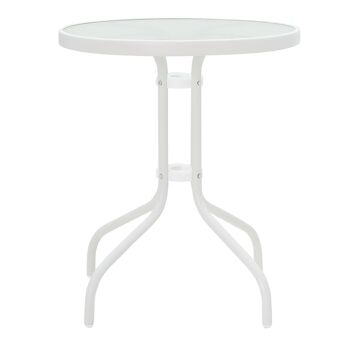 Watson pakoworld table de jardin métal blanc-verre D60x70cm 1