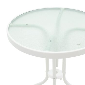 Watson pakoworld table de jardin métal blanc-verre D60x70cm 2