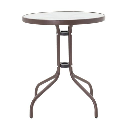 Watson pakoworld garden table metal brown-glass D60x70cm