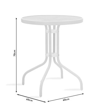 Watson pakoworld table de jardin métal brun-verre D60x70cm 3