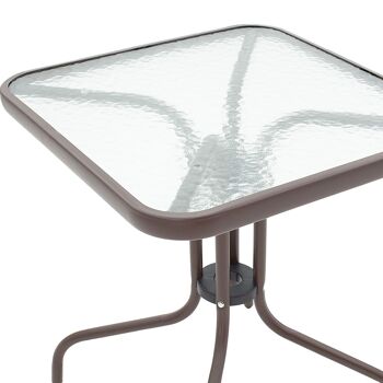 Watson pakoworld table de jardin métal café-verre 60x60x70cm 2