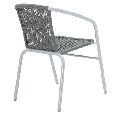 Obbi pakoworld garden armchair metal-pe in gray color