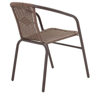 Obbi pakoworld fauteuil de jardin metal-pe de couleur marron