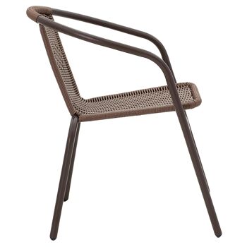 Obbi pakoworld fauteuil de jardin metal-pe de couleur marron 2