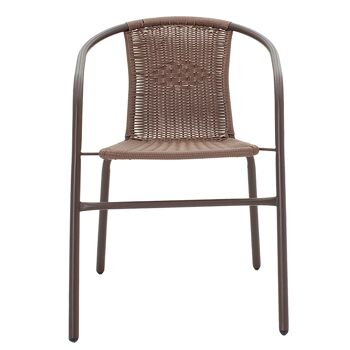 Obbi pakoworld fauteuil de jardin metal-pe de couleur marron 3