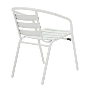 Chaise de jardin Tade pakoworld en métal de couleur blanche