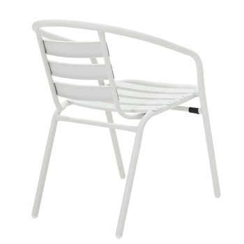 Chaise de jardin Tade pakoworld en métal de couleur blanche 1