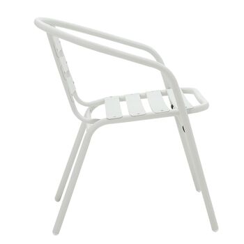 Chaise de jardin Tade pakoworld en métal de couleur blanche 2