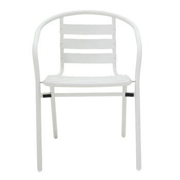 Chaise de jardin Tade pakoworld en métal de couleur blanche 3