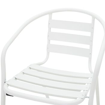Chaise de jardin Tade pakoworld en métal de couleur blanche 4