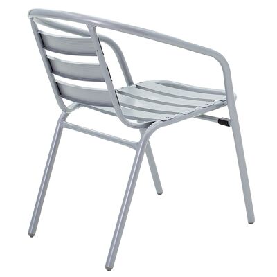 Chaise de jardin Tade pakoworld en métal de couleur grise