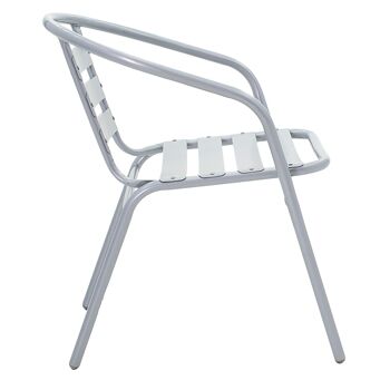 Chaise de jardin Tade pakoworld en métal de couleur grise 2