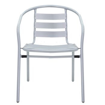 Chaise de jardin Tade pakoworld en métal de couleur grise 3