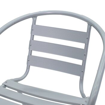 Chaise de jardin Tade pakoworld en métal de couleur grise 4
