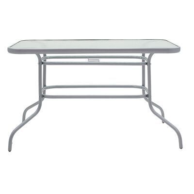 Tavolo da giardino Valor pakoworld in metallo grigio-vetro 120x70x70cm