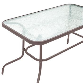 Valor pakoworld table de jardin métal brun-verre 120x70x70cm 2