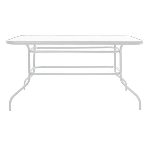 Valor pakoworld garden table metal white-glass 140x80x70cm