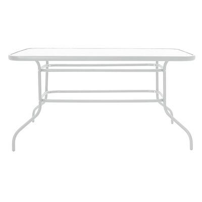 Valor pakoworld tavolo da giardino in metallo bianco-vetro 140x80x70cm