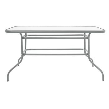 Valor pakoworld table de jardin métal gris-verre 140x80x70cm 1