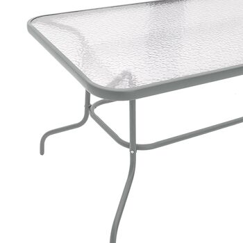 Valor pakoworld table de jardin métal gris-verre 140x80x70cm 2