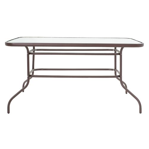 Valor pakoworld garden table metal brown-glass 140x80x70cm