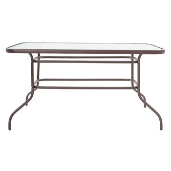 Valor pakoworld table de jardin métal brun-verre 140x80x70cm 1