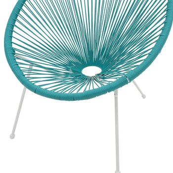 Chaise de jardin Acapulco pakoworld métal blanc-pe de couleur bleu 4