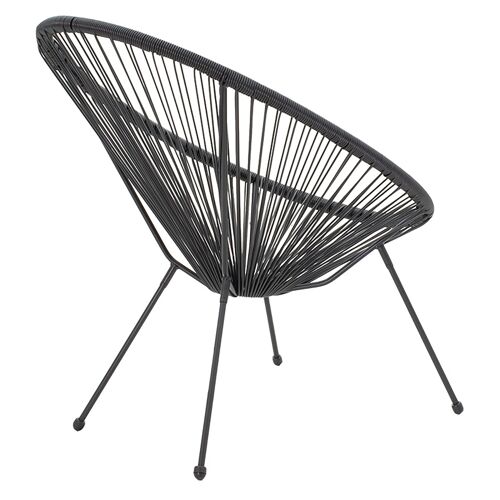 Acapulco pakoworld metal garden chair-pe in black color