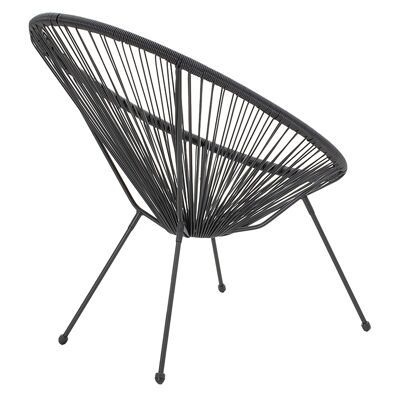 Chaise de jardin en métal Acapulco pakoworld-pe de couleur noire
