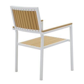 Fauteuil de jardin Tessa pakoworld métal blanc-naturel 1