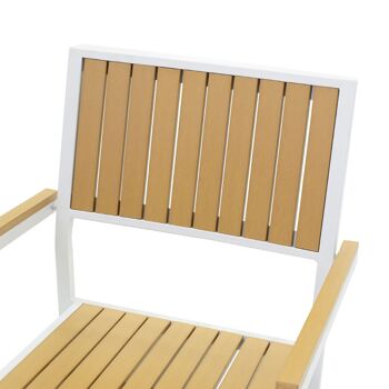 Fauteuil de jardin Tessa pakoworld métal blanc-naturel 4