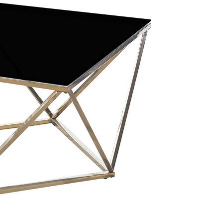 Kadar pakoworld coffee table steel gold-glass 8mm black 80x80x45cm
