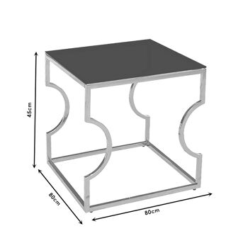 Dair pakoworld table basse acier or-verre 8mm noir 55x55x55cm 3