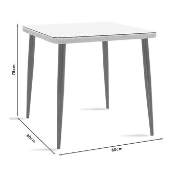 Naoki pakoworld table de jardin métal noir-pe verre naturel 80x80x78cm 3