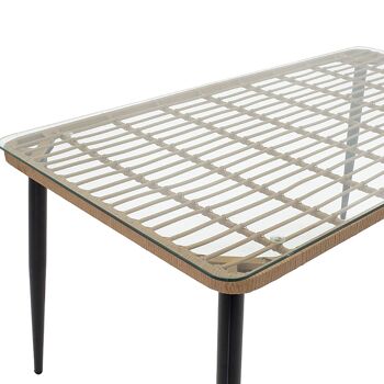 Naoki pakoworld table de jardin métal noir-pe verre naturel 160x90x78cm 2
