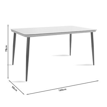 Naoki pakoworld table de jardin métal noir-pe gris-verre 160x90x78cm 3