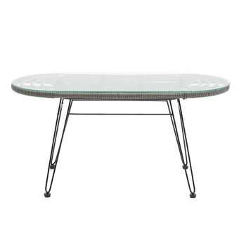 Naoki pakoworld table de jardin métal noir-pe gris-verre 100x45x46cm 1