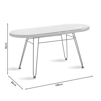 Naoki pakoworld table de jardin métal noir-pe gris-verre 100x45x46cm 3