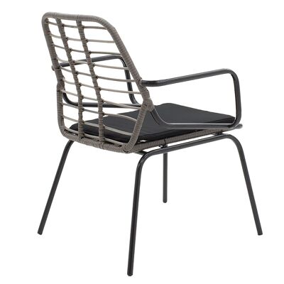 Garden chair Naoki pakoworld pe gray-metal black