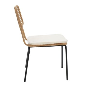 Naoki pakoworld chaise de jardin métal noir-pe naturel. 2