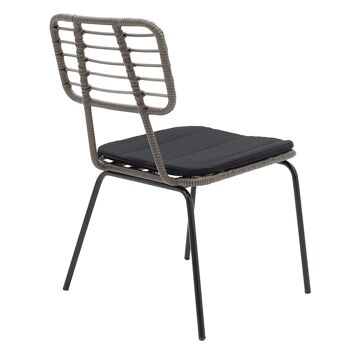 Chaise de jardin Naoki pakoworld métal noir-gris pe. 1